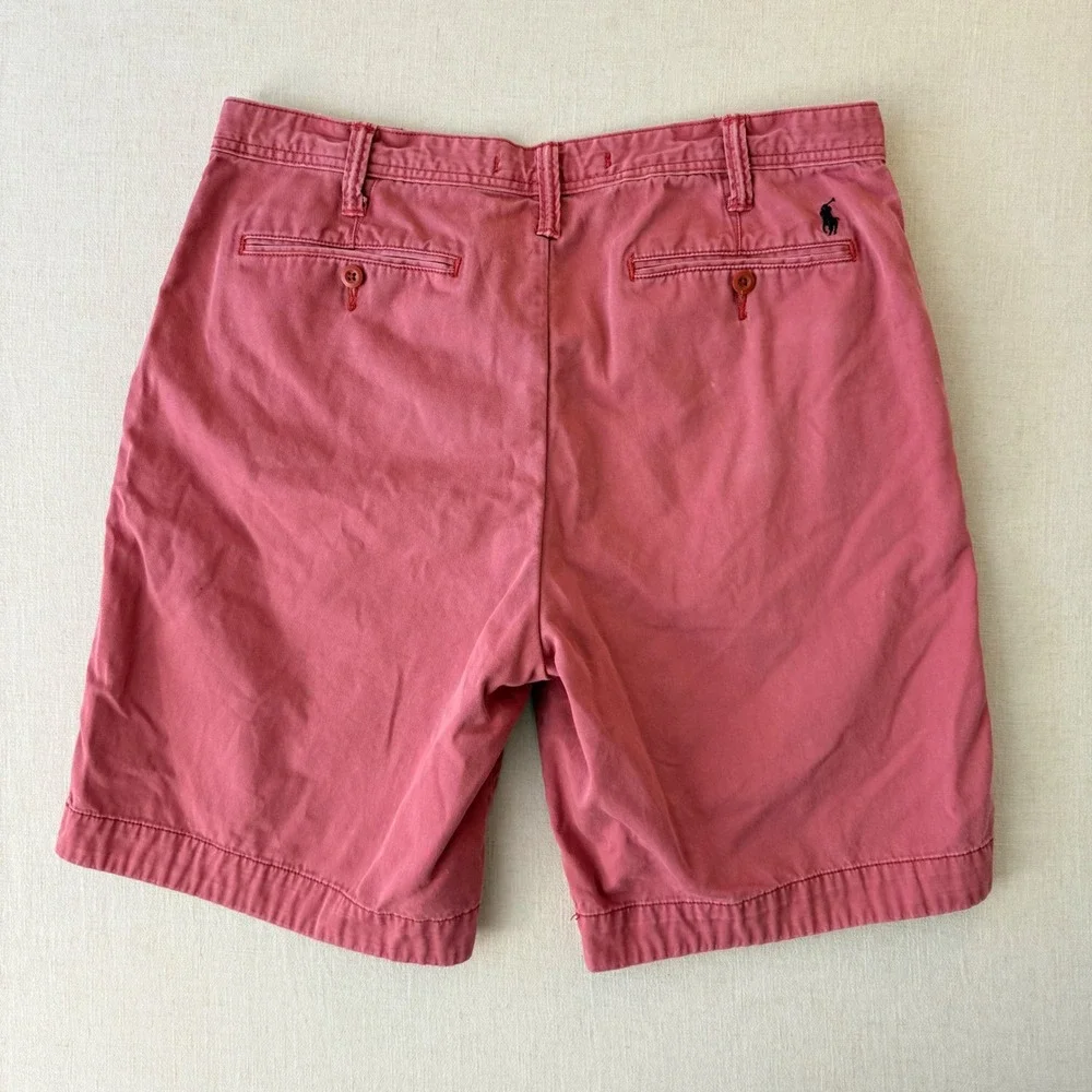 Polo Ralph Lauren Chino Shorts Mens 36 Red Relaxed Fit Cotton Casual Preppy